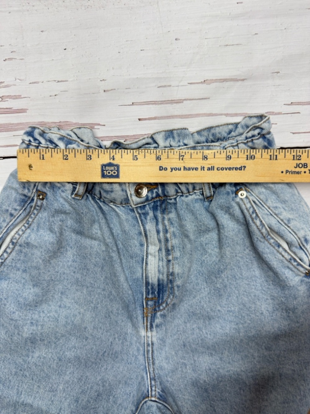 Zara Paperbag Balloon Jeans Light Wash Size 2 Coastal Y2K - Picture 6 of 9